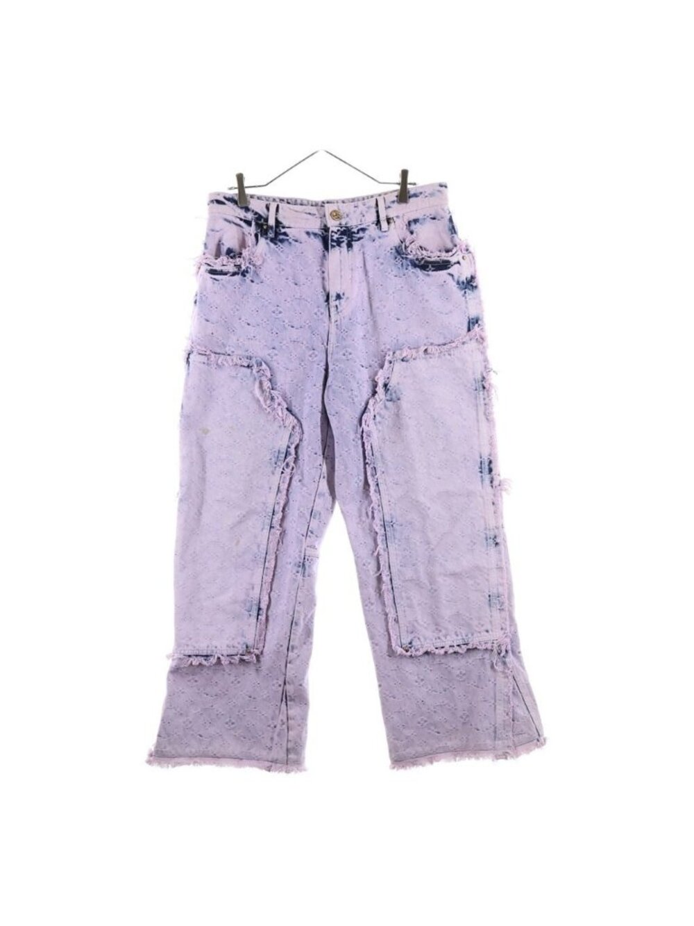 Louis Vuitton Wide Carpenter Trousers with Fringe Denim Uzd Pants